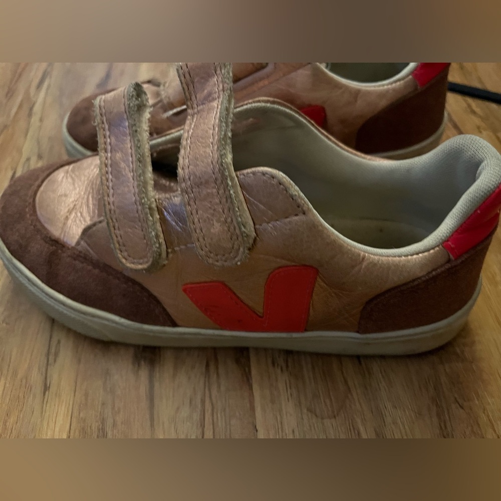 Veja Pink and Red Sneakers with Velcro Straps